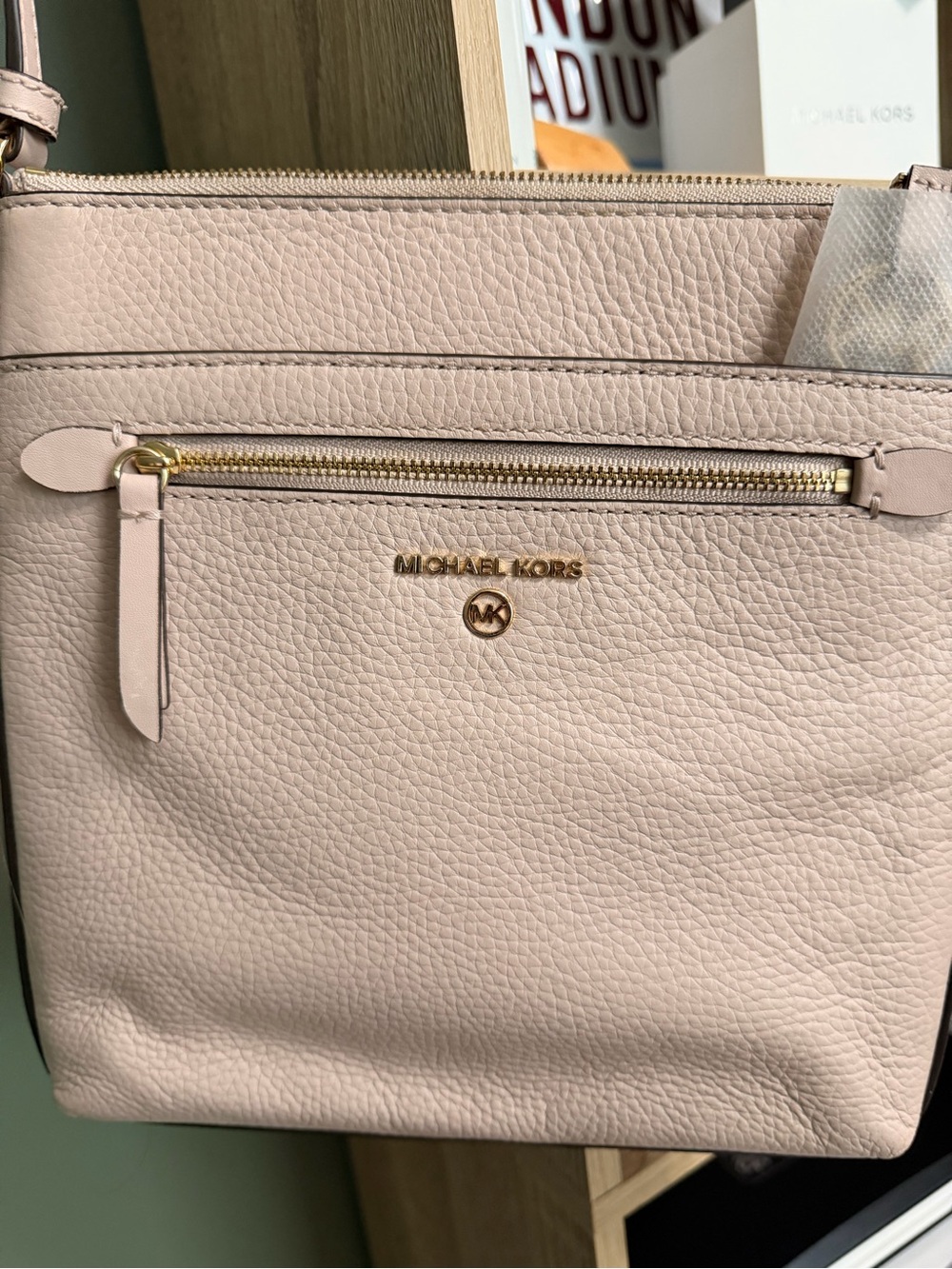 Michael Kors Blush Pink Pebbled Leather Crossbody Bag
